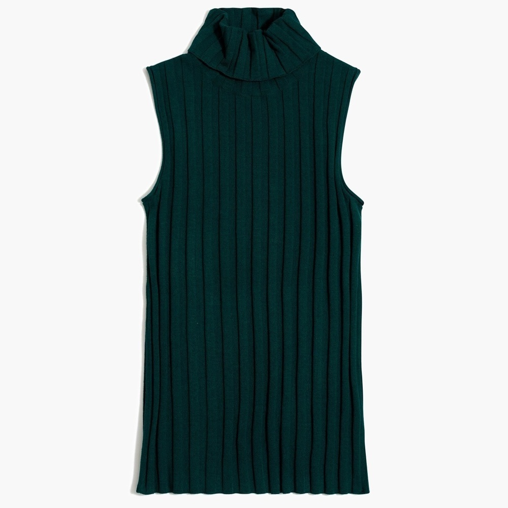NWT J Crew Cowl Neck BLACK Ribbed Sweater Tank